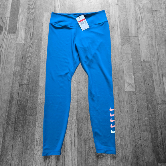 NWT, Nike Women’s Tight Fit Mid Rise 7/8 Length Teal, Size Large - Picture 1 of 7